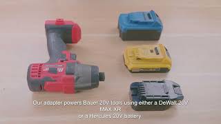 How to Use Hercules or DeWalt 20V Battery on Bauer Tools – No Charging