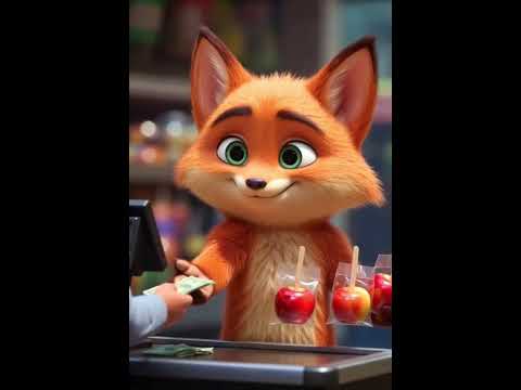 Lumo and his candy apples 🍎🦊✨Funny cartoon short! #fox #funny #movie #animation