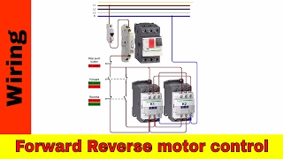 How to wire forward-reverse motor control and power circuit.