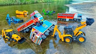 Cartoon Video | New Dumper Truck Muddy Accident Pulling Out Jcb 3dx? Jcb Cartoon | Tractor Cartoon