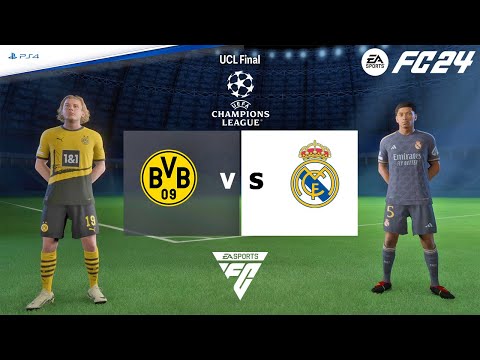 FC 24 PS4 - Borussia Dortmund vs Real Madrid | Champions League Final 23/24 Match at Wembley Stadium