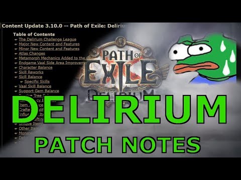 [Path of Exile] Everything About Delirium Patch Notes | 3.10 Delirium
