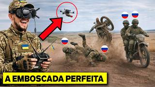 Operador de Drones Ucraniano Encontra Soldados Russos Em Motocicleta Então Isso Acontece