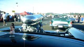 preview picture of video '57 Chevy Gasser ride along at Pomona Swap Meet 8/15/09'