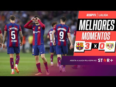 Gols e lances de Barcelona x Rayo Vallecano