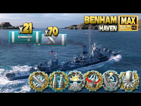 Destroyer Benham behind enemy lines - World of Warships