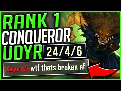 WHEN THE #1 UDYR WORLD PLAYS CONQUEROR UDYR... (INSANE 1V9 CARRY IN DIAMOND!) - League of Legends