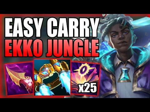 THIS IS HOW EKKO JUNGLE CAN EASILY CARRY SOLO Q GAMES! - Best Build/Runes S+ Guide League of Legends