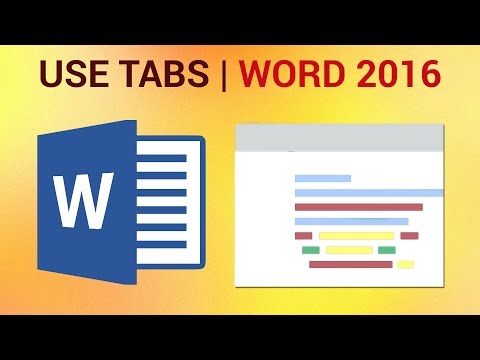 How to  Identify and Use Tabs in Word 2016