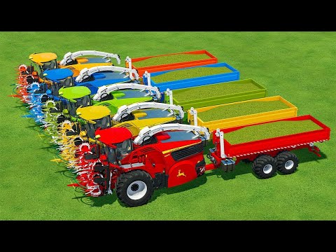 CUT SUNFLOWERS AND MAKE CHAFF WITH KRONE FORAGE HARVESTERS AND MASSEY FERGUSON TRACTORS - FS 22