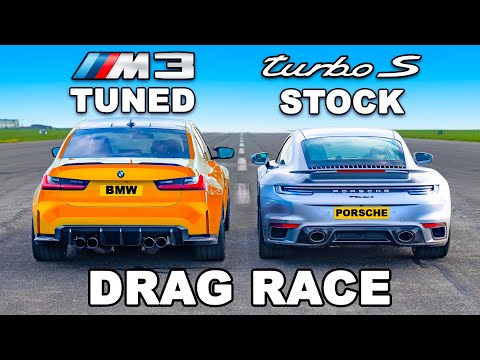 750hp BMW M3 v Porsche 911 Turbo S: DRAG RACE