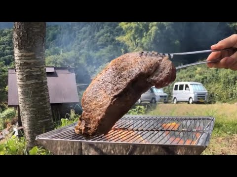 Olive-fed Wagyu Beef steak at the top of the mountain in Kagawa