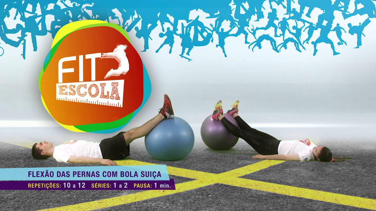 Flexão das pernas com bola suiça