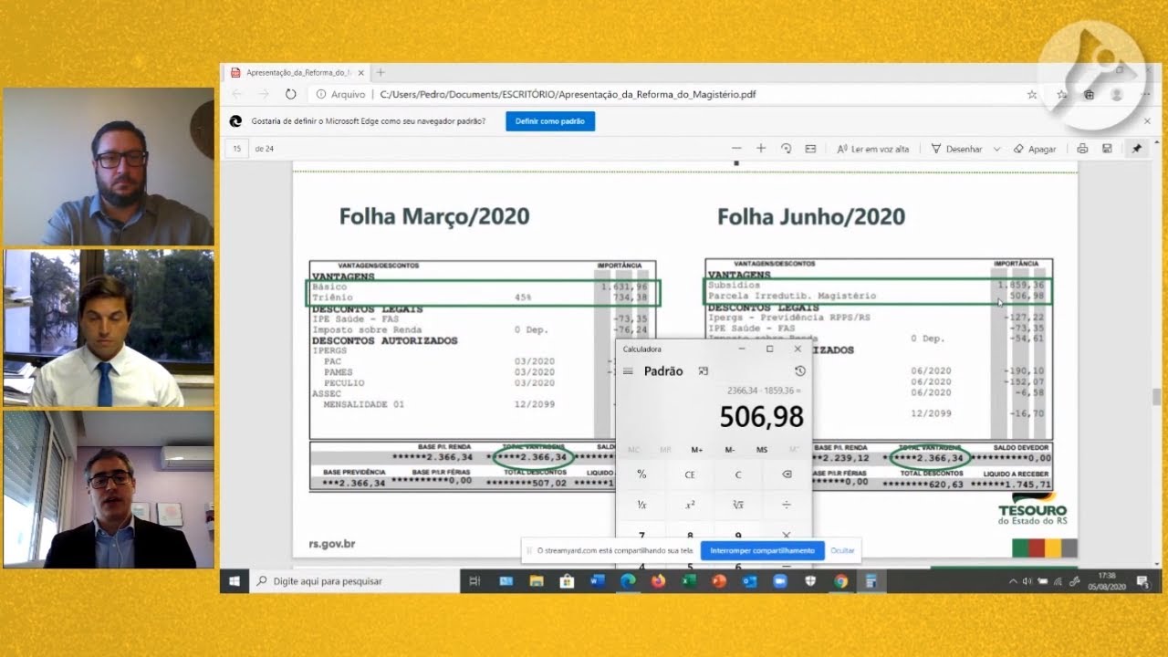 Entenda o seu contracheque com o Jurídico do CPERS (Magistério)