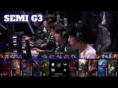 T1 vs TES - Game 3 | Semi Final LoL Worlds 2025 | T1 vs Top Esports G3 full