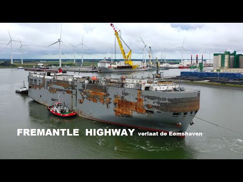 2023. FREMANTLE HIGHWAY verlaat de Eemshaven en gaat richting Rotterdam.