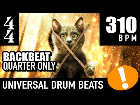 Play Too! 4/4 Backbeat - Quarter Only [310 BPM] Universal Drum Beat Backing Track