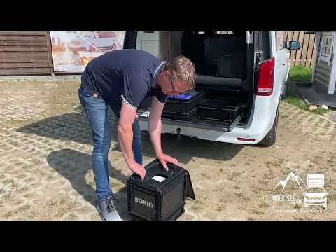 Boxio Trenntoilette im Mercedes Marco Polo mit Heckauszug nutzen