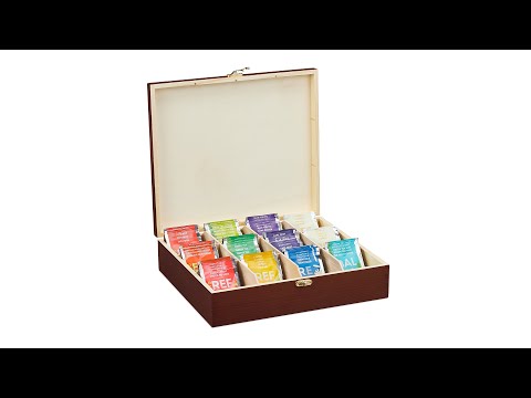 Boîte à thé bois 12 compartiments Marron - Bois manufacturé - 29 x 8 x 26 cm