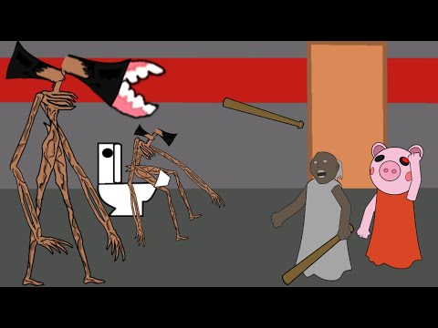 Siren Head Family vs Piggy Granny | Baby Siren Head Scary fgteev Animation Piggy Roblox dv animation