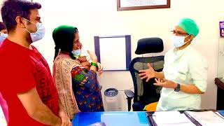 Happy couple thanking Dr Padmaja Divakar