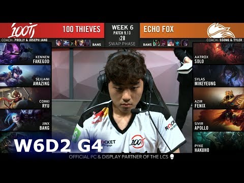 100 vs FOX | Week 6 Day 2 S9 LCS Summer 2019 | 100 Thieves vs Echo Fox W6D2