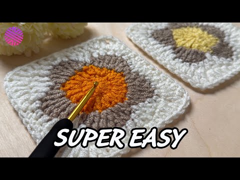 Crochet a SUPER EASY Granny Square for Beginners ⚡️