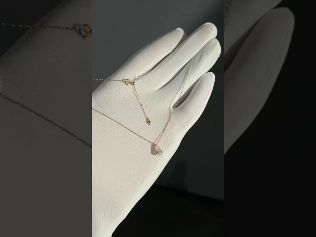 عقد سوليتير دمعة - 1 قيراط