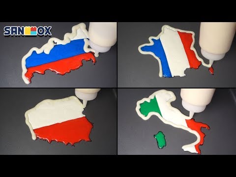 National Flag Map Pancake art - France, Italy, Poland, Russia