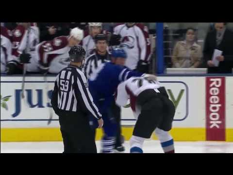 Colton Orr vs David Koci - October 13th 2009 - Maple Leafs vs Avalanche (HD)