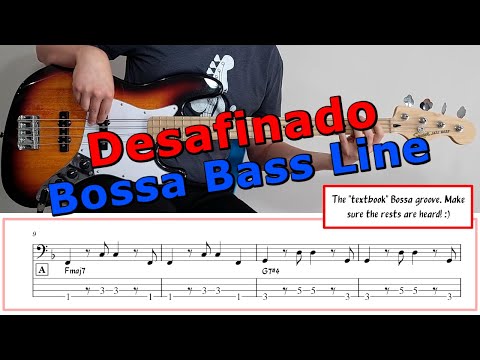 "Desafinado" Bossa Bass Line 🎵 Bass Guitar Lesson 🎸