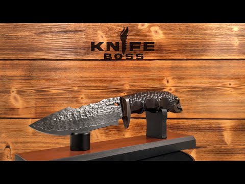 KnifeBoss lovecký damaškový nůž Predator Ebony VG-10