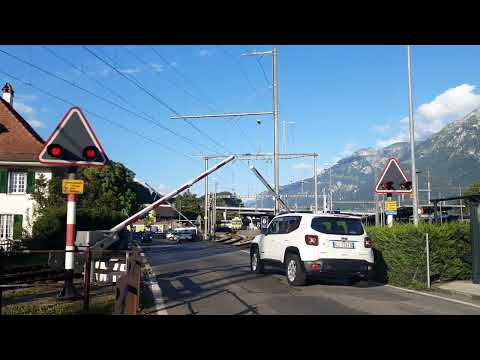Spoorwegovergang Interlaken (CH) // Bahnübergang // Railroad Crossing