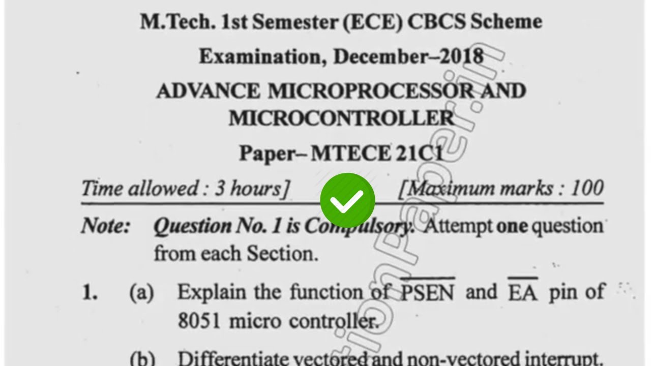 2018 Mdu MTech 1st Sem Advance Microprocessor & Microcontroller Question Paper #MduQuestionPaper