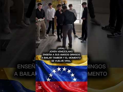 Joven venezolano enseña a sus amigos gringos a bailar tambor y el momento se hace viral.  #venezuela