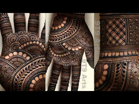 semi bridal full hand mehndi design by 9t9 arts