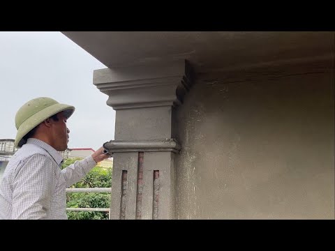 Amazing Techniques Construction Rendering Sand and Cement to Concrete Columns