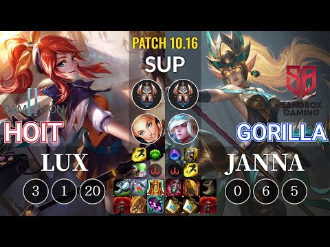 DWG Hoit Lux vs SB GorillA Janna Sup - KR Patch 10.16
