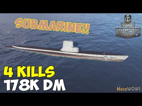 World of WarShips | Balao | 4 KILLS | 178K Damage - Submarine Replay Gameplay 4K 60 fps