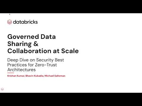 Watch: Governed Data Sharing & Collaboration at Scale: Deep Dive On Security Best Practices