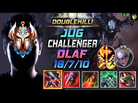 Challenger Olaf Jungle vs Diana - 챌린저 정글 올라프 템트리 룬 선혈 정복자 オラフ Олаф 狂战士 歐拉夫 - LOL KR 11.10