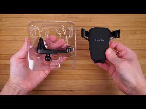 Автодержатель СolorWay для телефона Metallic Gravity Holder Black (CW-CHG01-BK) - фото 1 - id-p2474007461