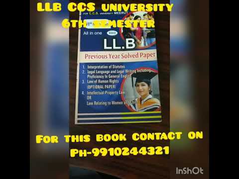 English llb 6 th semester ccsu previous year solved question...