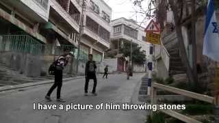 Hebron: Palestinian kids throwing stones at soldiers