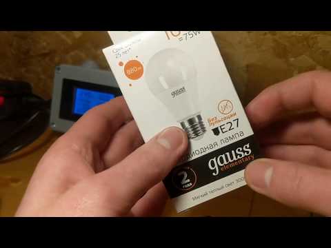 Видео Gauss 23210 LED Elementary A60 10W E27 880lm 3000K 1/10/50 Артикул: 23210