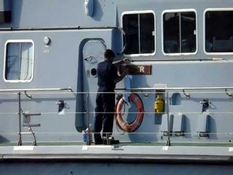 Polishing HMS Biter.