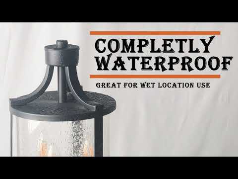 Osimir Outdoor Post Light, Large Exterior Post Lantern with Pier Mount Adapter (7.8""W x 17""H