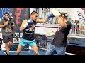 VERGIL ORTIZ JR SOUL SNATCHING POWER ON THE MITTS - BLASTS COMBOS ON THE PADS AHEAD OF RING RETURN