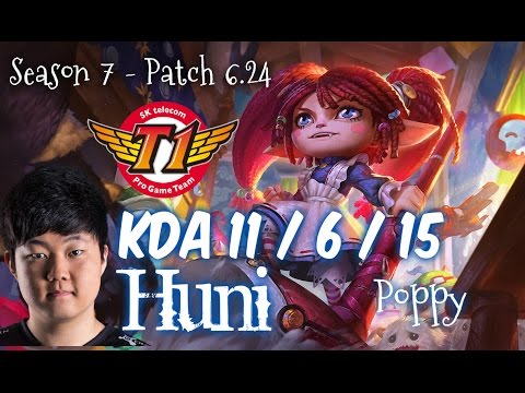 SKT T1 Huni POPPY vs JAYCE Top - Patch 6.24 KR Ranked