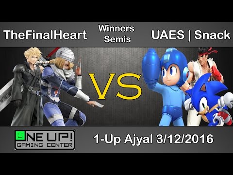 1-Up Ajyal 2016 - TheFinalHeart (Cloud, Sheik) VS Snack (Sonic, Ryu, Mega Man) - Winners Semis